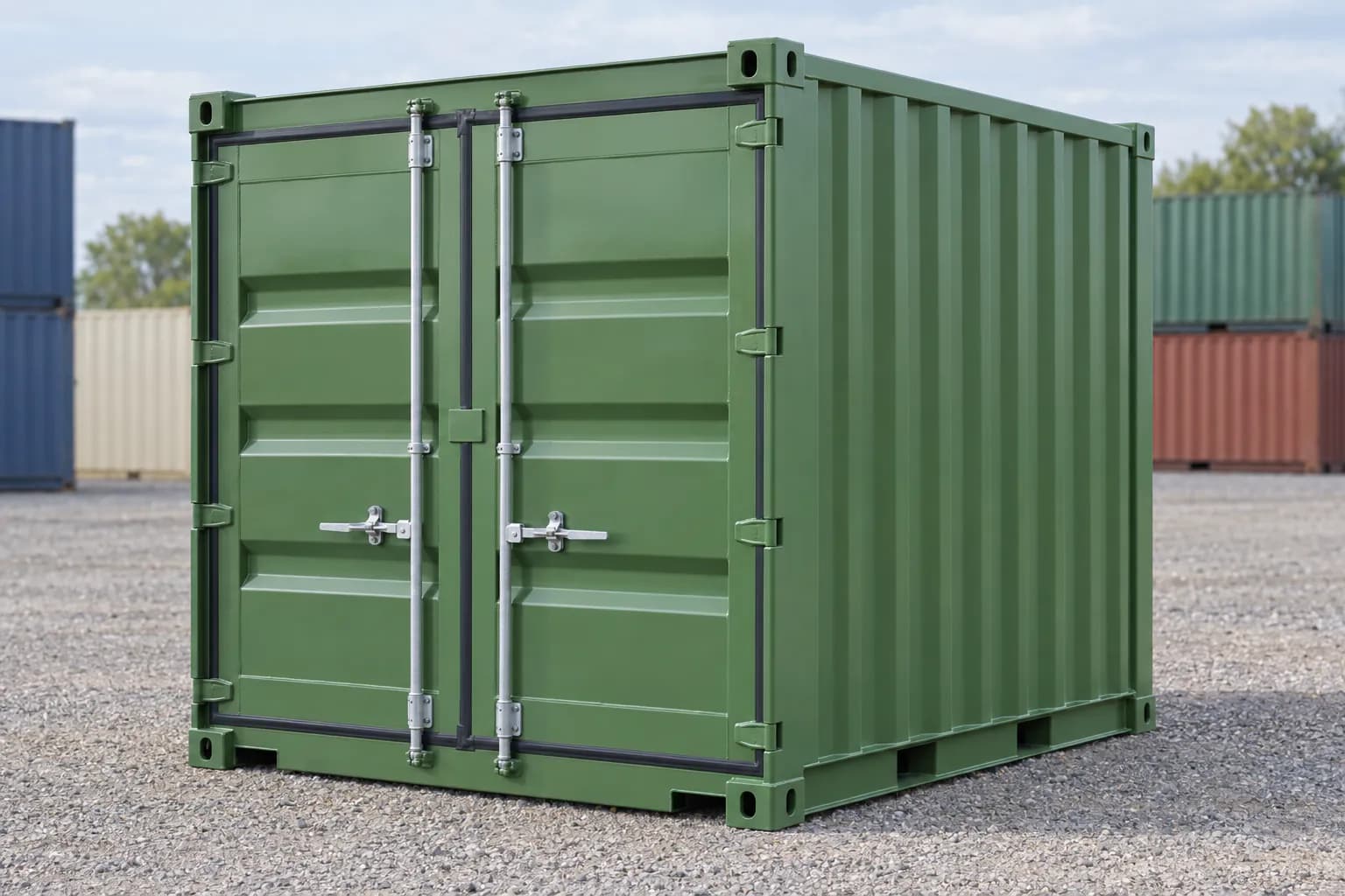 Container 10 Fuß neu, Dreiviertelansicht