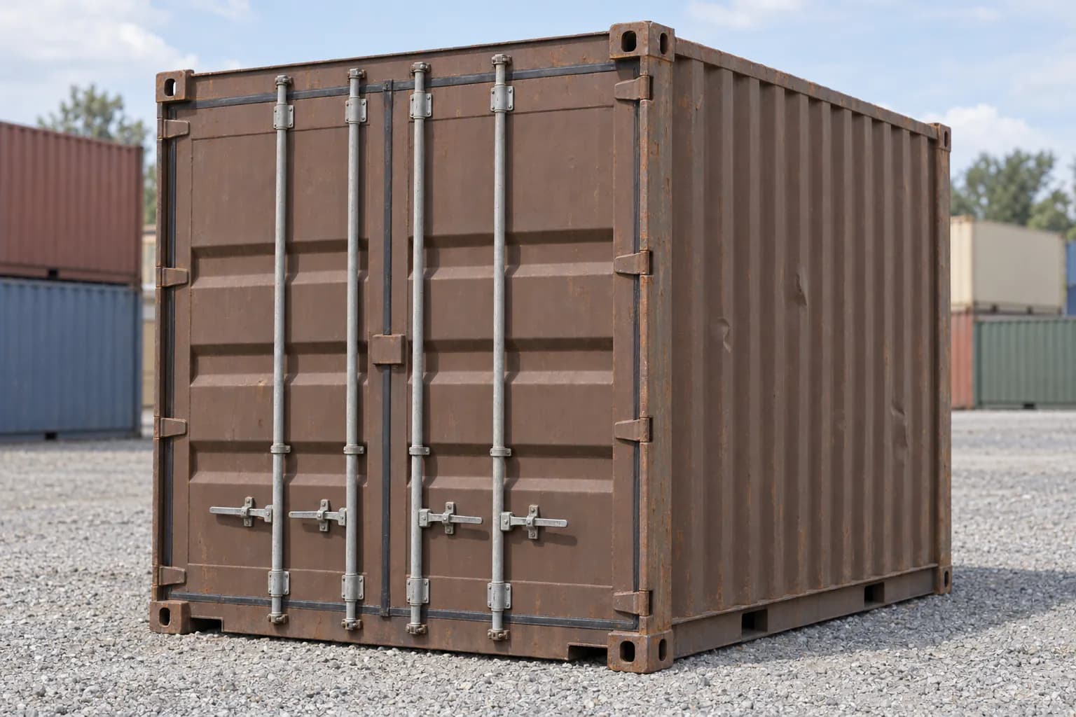 Container 10 Fuß gebraucht, wasserdicht, Dreiviertelansicht
