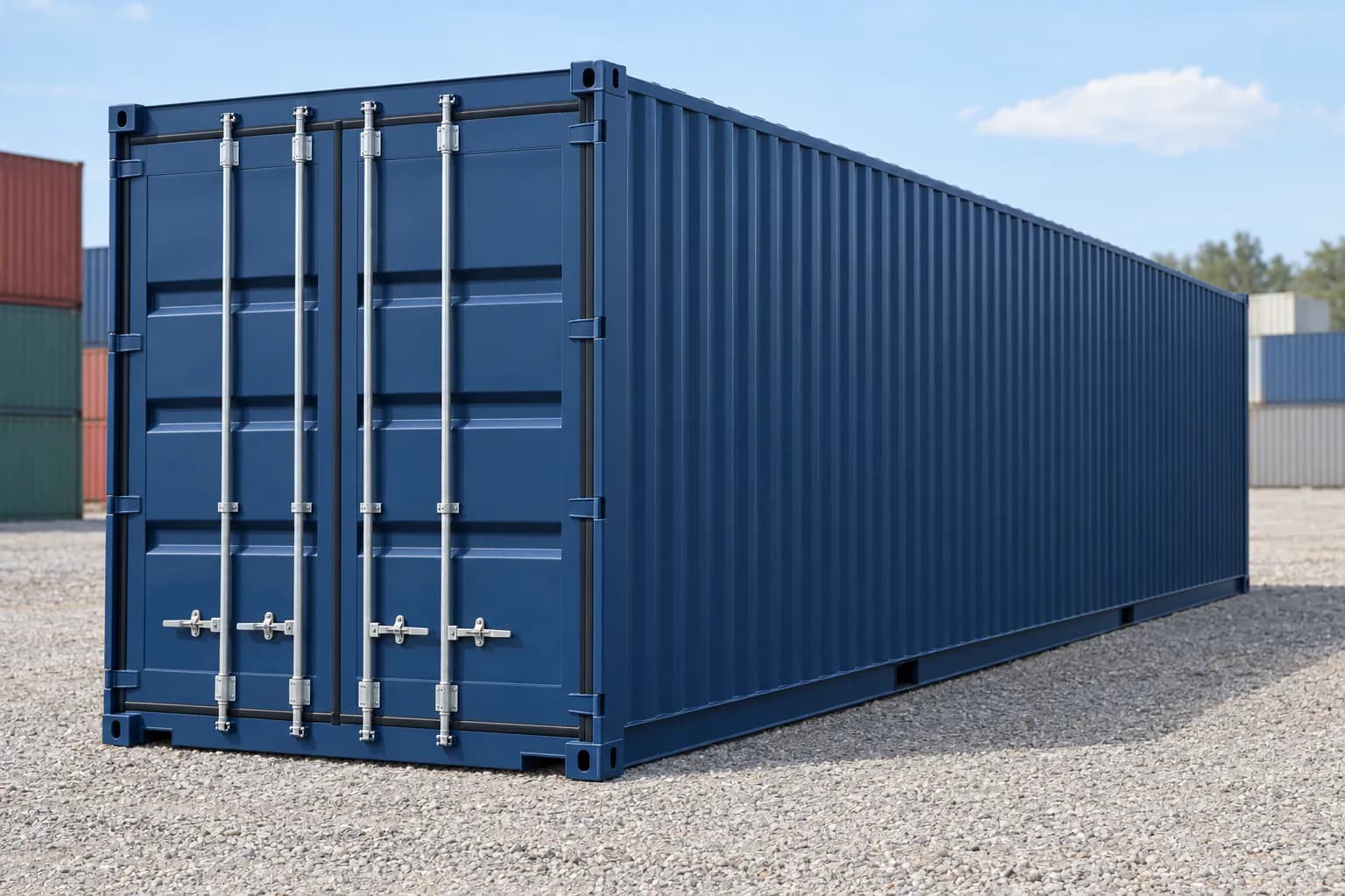Container 40 Fuß High Cube One-Trip, Dreiviertelansicht