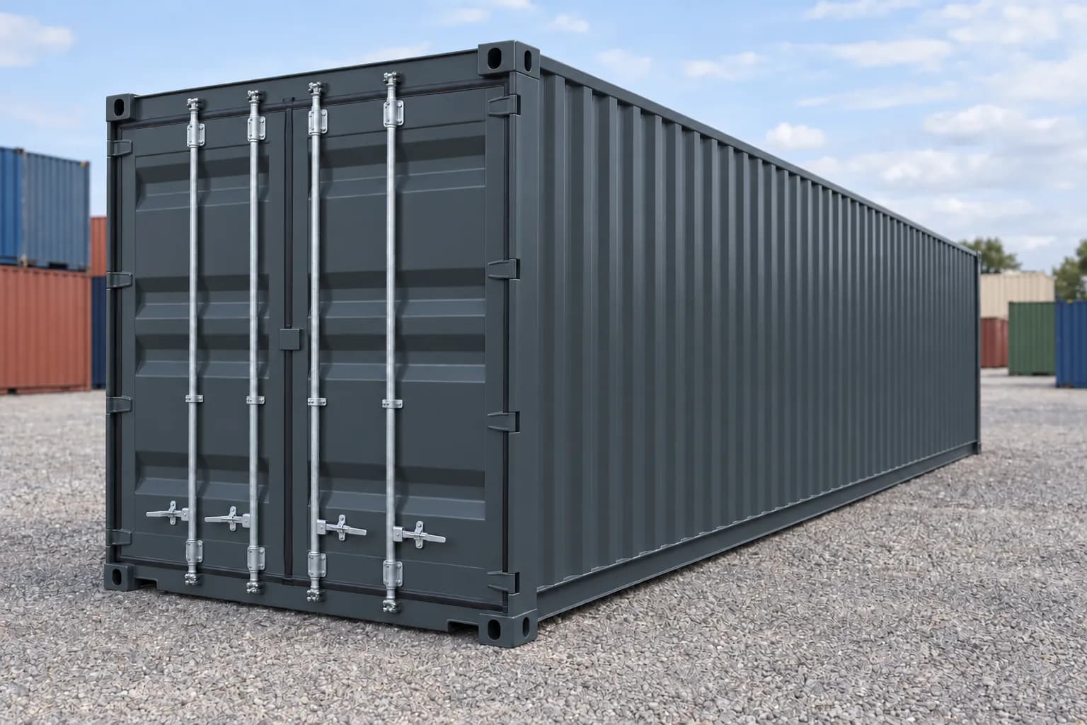 Container 40 Fuß Dry One-Trip anthrazitgrau RAL 7016